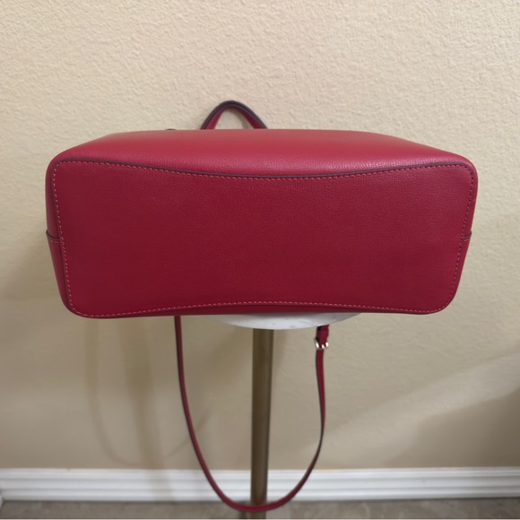 NWT Women’s KATE SPADE Harper Satchel Candied Cherry Grained leather crossbody - Picture 7 of 9